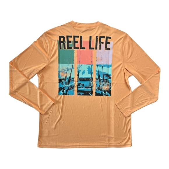 NWT Reel Life Men's Size XXL Sun Defender Long Sleeve UV Tee Apricot Wash - Picture 14 of 14